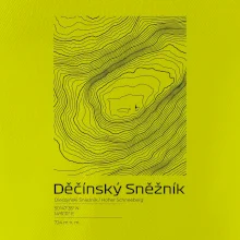 Děčínský Sněžník - vrstevnice v obdélníku