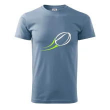 Minimalistický ragbyový míč v pohybu
