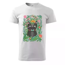 Kočka s květy malovaná