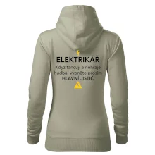 Elektrikář - hlavní jistič - Nápis na zádech