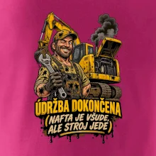 Údržba bagru dokončena nafta je všude