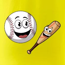 Parové triko - baseballová pálka a míček