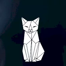 Origami kočka zepředu