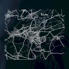 Černobílá mapa Kladno