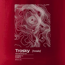 Trosky - vrstevnice v obdélníku