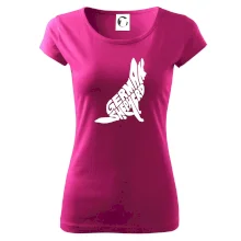 Německý ovčák sedící napis