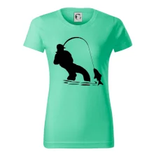 Rybář tahající rybu