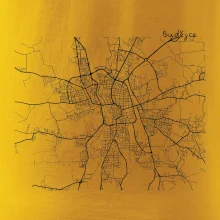 Mapy měst černobílé Budějce