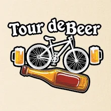 Tour de beer - kolo - pivo a nápis na zádech