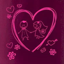 Svatba - kreslené srdce