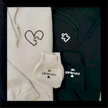 Párova mikina - srdce puzzle doplňuješ mě