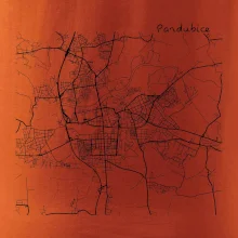 Mapy měst černobílé Pardubice