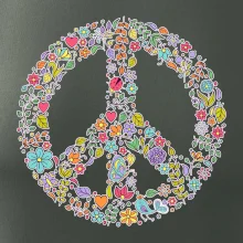 Peace symbol lístečky