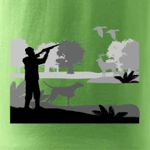 Lovec a ohař v lese