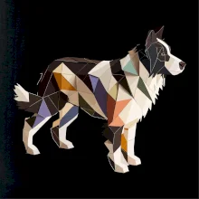 Border colie slepená z papíru