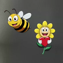 Parové triko - Včela a květina