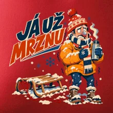 Rodinná vánoční trička - Já už mrznu táta sáňkování