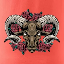 Hlava berana s růžemi