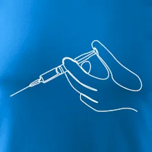 Ruka a injekce jedním tahem