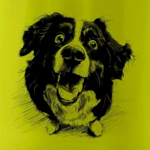 Černobílá karikatura Bernský salašnický pes