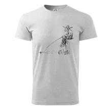 Kreslený rybář na pařezu