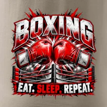 Boxerské rukavice v ringu eat sleep repeat