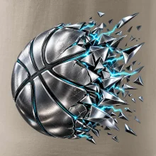 Kovový basketbalový míč s elektrickými střepy