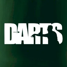 Darts - nápis se šipkařem