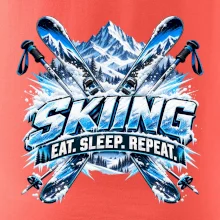 Sjezdové lyže v horách eat sleep repeat