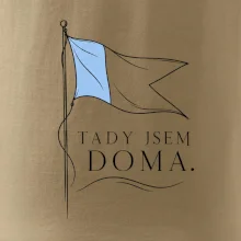 Tady jsem doma potápěčská vlajka Alfa s modrým polem