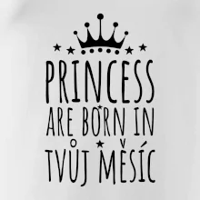 Princesses are born in (vlastní nápis měsíc narození)
