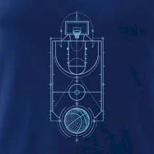 Technický nákres basketbalového hřiště