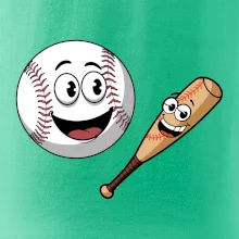 Parové triko - baseballová pálka a míček
