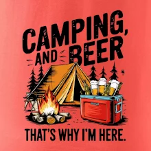 Černý nápis nápis Camping and beer