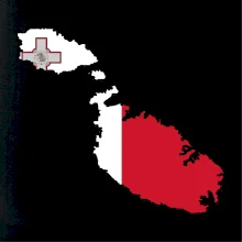 Mapa Malta s vlajkou
