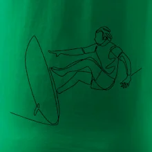 Surfař na vlně jedním tahem