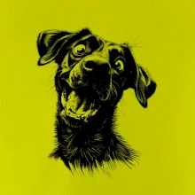 Černobílá karikatura Labrador tmavý