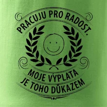 Pracuju pro radost. moje výplata je toho důkazem