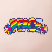 Peace nápis duhový