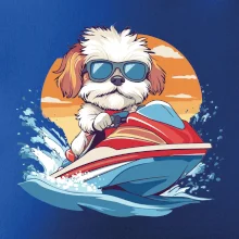 Bišonek na vodním skútru