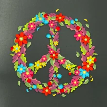 Peace symbol červené květiny