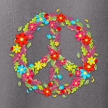 Peace symbol červené květiny