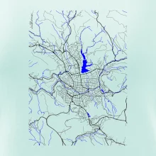 Jablonec nad Nisou - Mapa s vodními toky