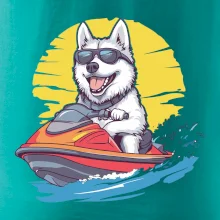 Husky na vodním skútru