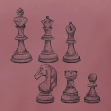 Šachové figurky kreslené