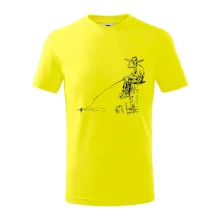 Kreslený rybář na pařezu