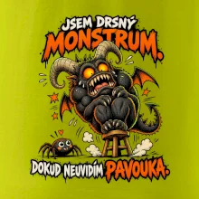 Drsné rohaté monstrum se bojí pavoučka