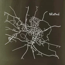 Černobílá mapa Blatná