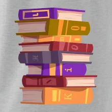 Knihomol stojící knihy