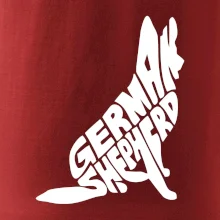 Německý ovčák sedící napis